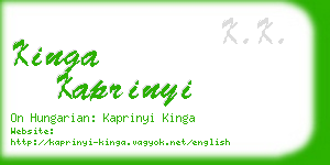 kinga kaprinyi business card